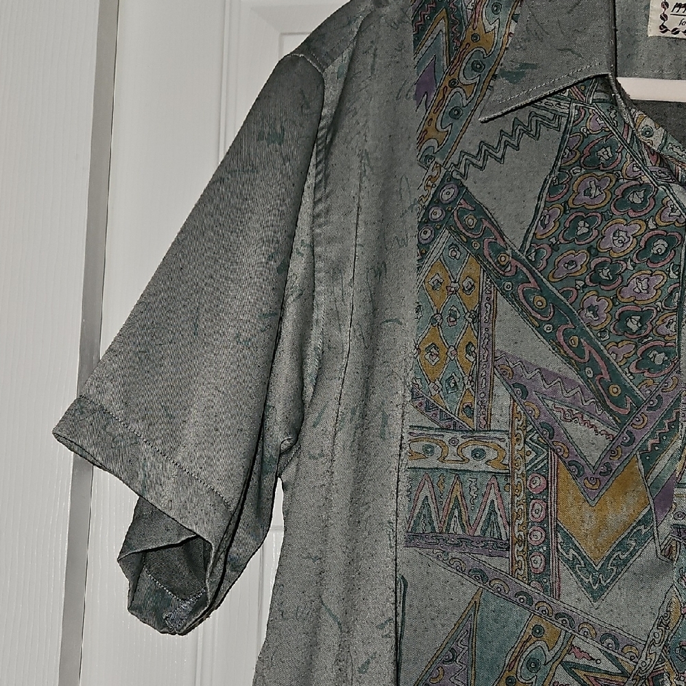 mark. Men's Geometric Patterned Button Down Shirt - Picture 6 of 9